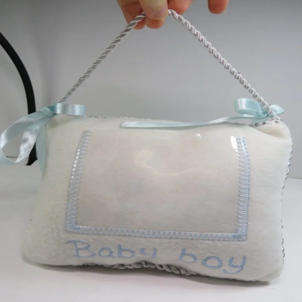 Baby Boy Photo Pillow for wall or Nursery Door decor